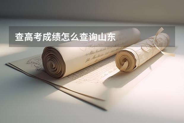 查高考成绩怎么查询山东