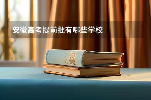 安徽高考提前批有哪些学校
