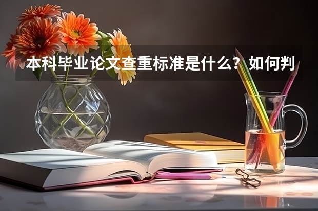 本科毕业论文查重标准是什么？如何判定的
